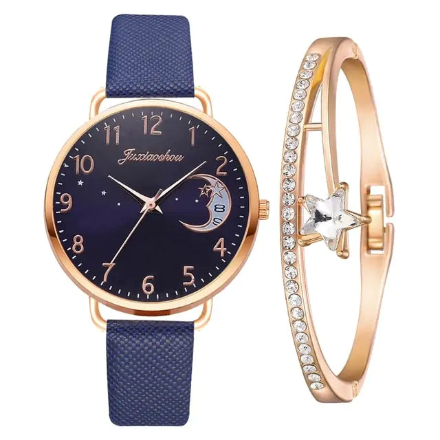 Moon Numbers Bracelet Watches Set - High Trend Coture