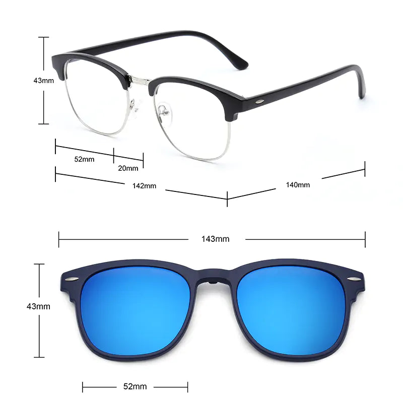 5PCS Magnetic Polarized Clip On Sunglasses - High Trend Coture