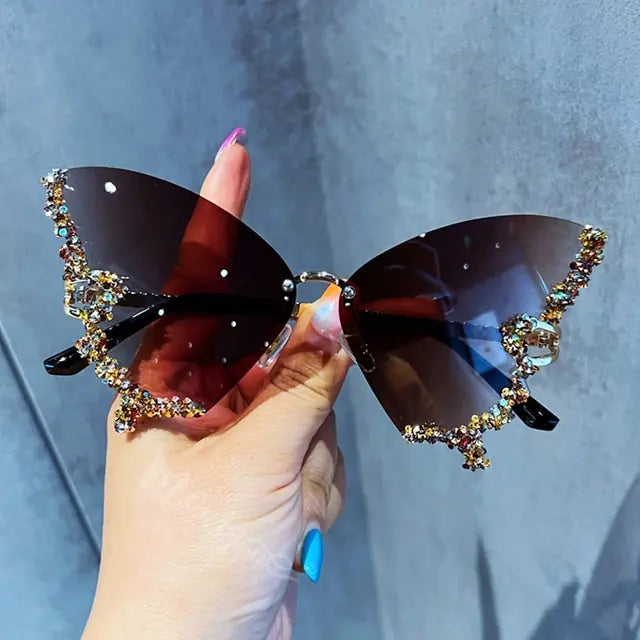 Diamond Butterfly Sunglasses - High Trend Coture