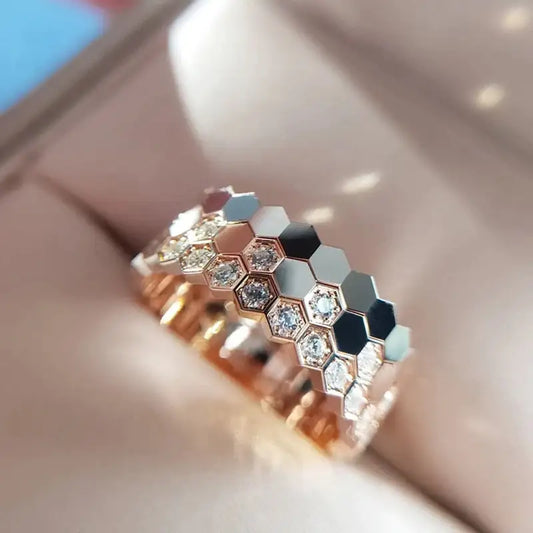 Honeycomb Stacking Rings (3Pc Set) - High Trend Coture