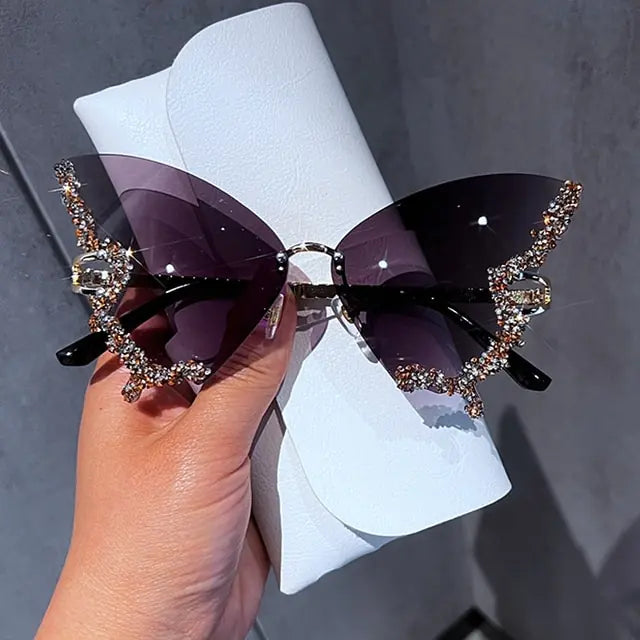 Diamond Butterfly Sunglasses - High Trend Coture