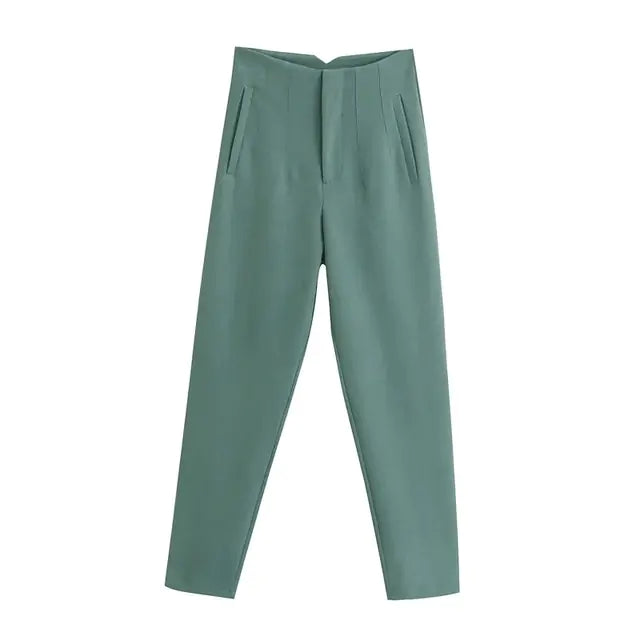 Pantalones de mujer cintura alta de pinza - High Trend Coture