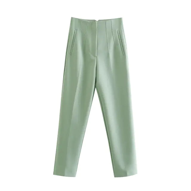 Pantalones de mujer cintura alta de pinza - High Trend Coture