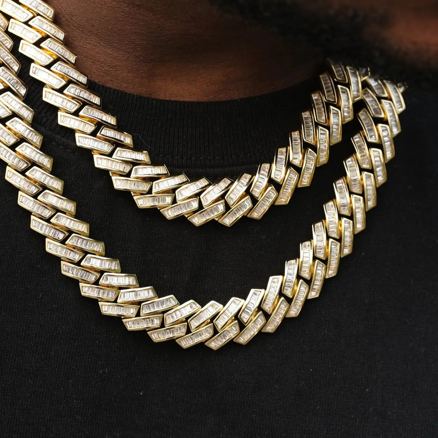 Baguette Channel Set Cuban Necklace - High Trend Coture