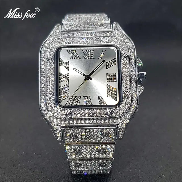 Ice Out Diamond Square Watch - High Trend Coture