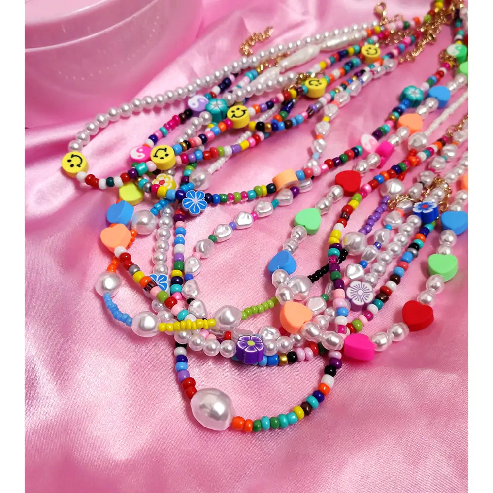 Acrylic Fruit Heart Beads Chain Necklaces - High Trend Coture