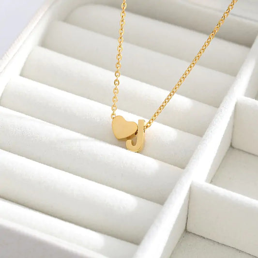 Letter Heart Initial Necklaces - High Trend Coture