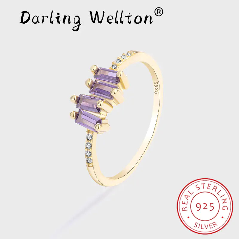 Baguette Amethyst Rings - High Trend Coture