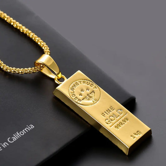 Gold Color Bar Necklace - High Trend Coture