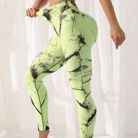 Leggings de Yoga Tie-Dye de Cintura Alta - High Trend Coture