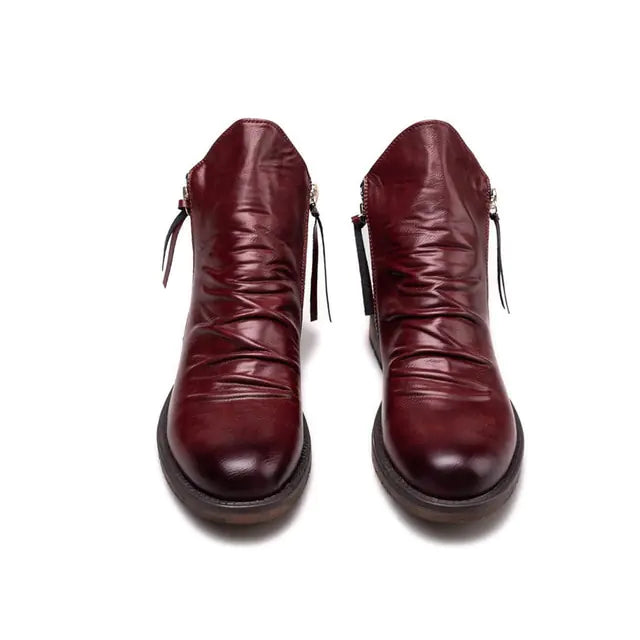 Botas de Piel Vintage para Hombre con Cremallera - High Trend Coture