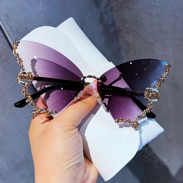 Diamond Butterfly Sunglasses - High Trend Coture