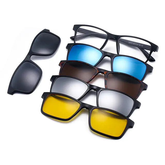 5PCS Magnetic Polarized Clip On Sunglasses - High Trend Coture