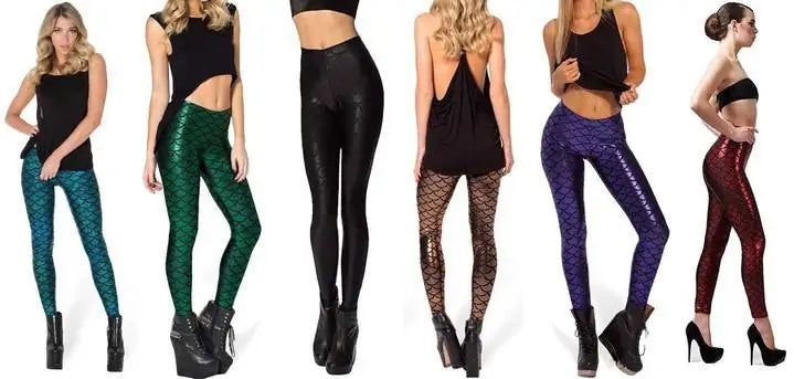 Leggings Compresivos Holográficos Estilo Sirena - High Trend Coture