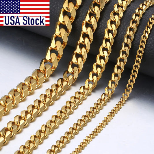 Hip Hop Stainless Steel Curb Cuban Link Necklace - High Trend Coture