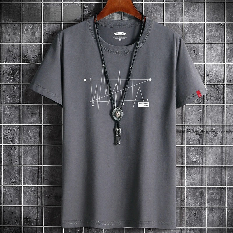 Camiseta de Manga Corta para Hombre Holgada con Gráfico Estampado - High Trend Coture