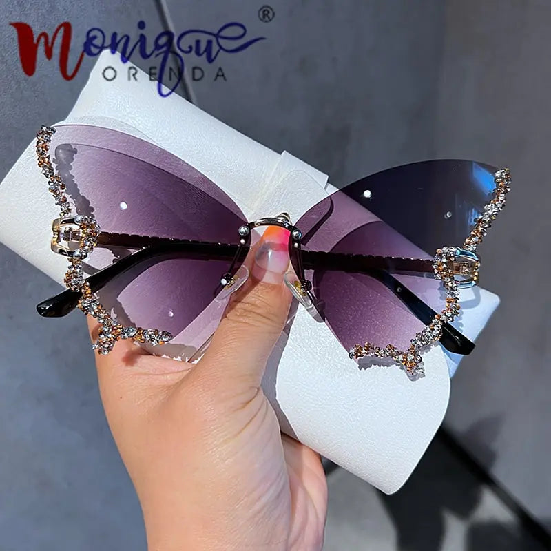 Diamond Butterfly Sunglasses - High Trend Coture