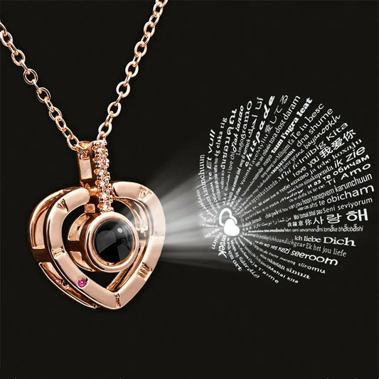 Projection Necklace 100 Languages I Love You Pendant Jewelry - High Trend Coture