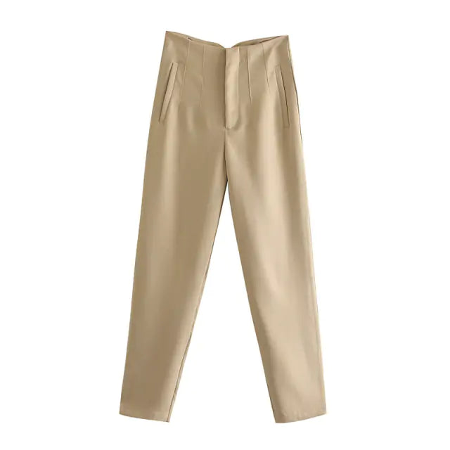 Pantalones de mujer cintura alta de pinza - High Trend Coture