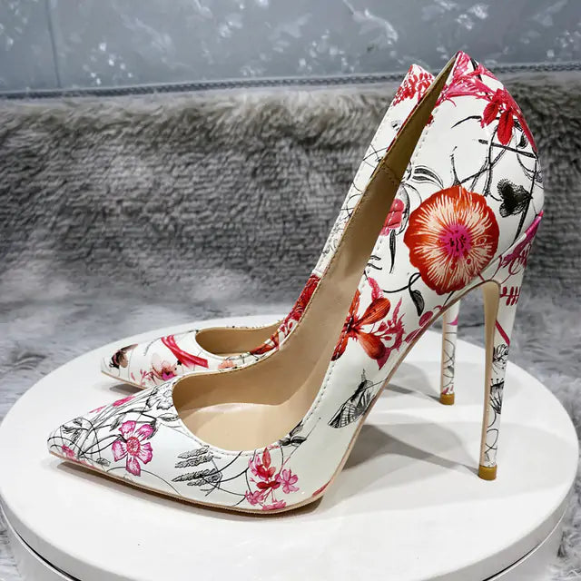 Zapatos stilettos estampado flores - High Trend Coture