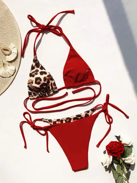 Bikini de 2 Piezas con Estampado de Leopardo - High Trend Coture