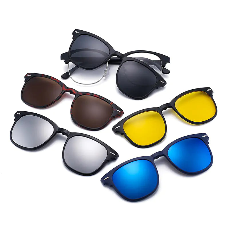 5PCS Magnetic Polarized Clip On Sunglasses - High Trend Coture