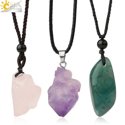 Irregular Natural Healing Stone Necklace Pendants - High Trend Coture