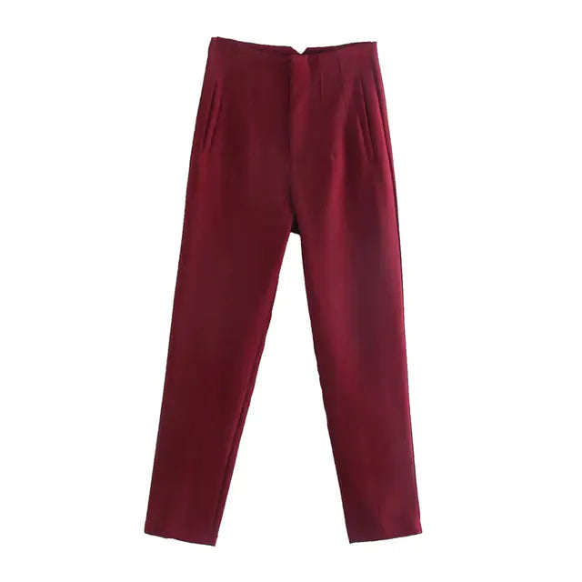 Pantalones de mujer cintura alta de pinza - High Trend Coture