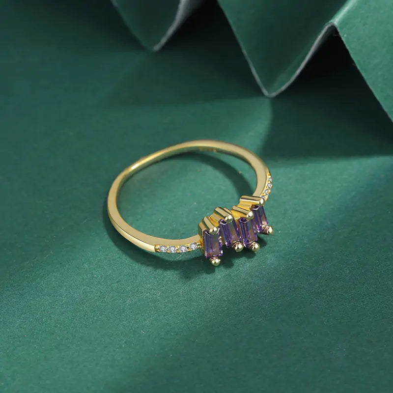 Baguette Amethyst Rings - High Trend Coture