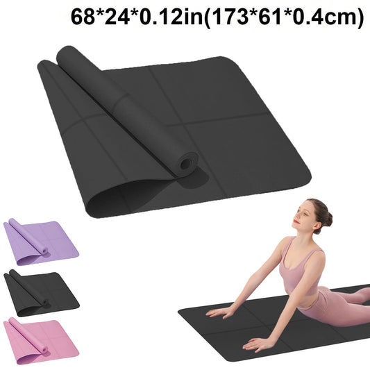 Esterilla de Yoga Antideslizante 4 mm de Grosor para Ejercicios de Yoga, Pilates y Gimnasia