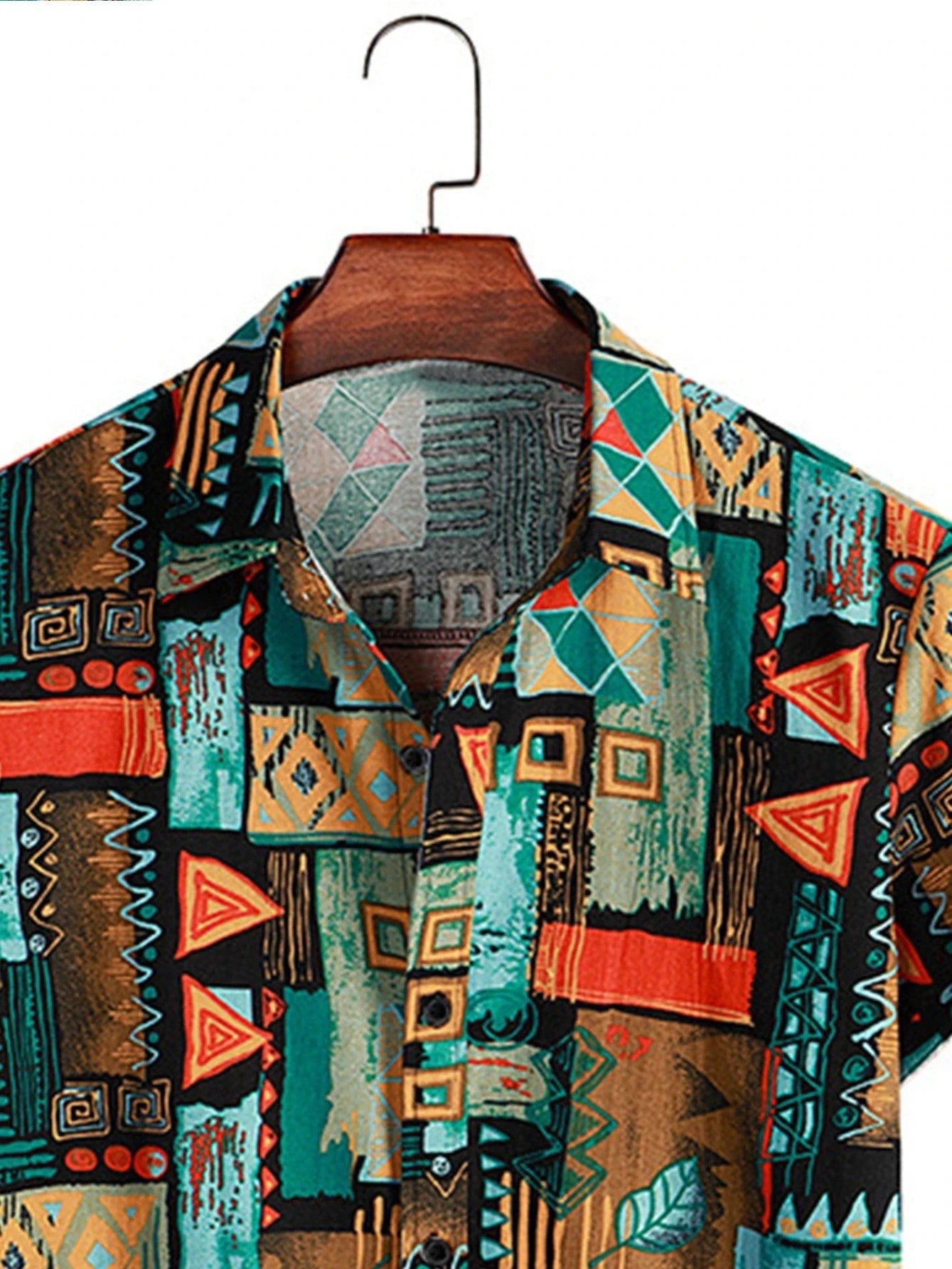 Camisa de Manga Corta para Hombre con Estampado Retro-Vintage Multicolor - High Trend Coture