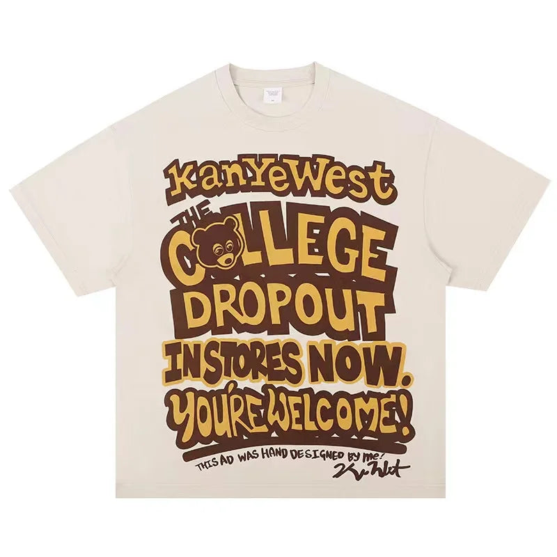 Camiseta de Manga Corta Kanye West Estampado The College Drop Out - High Trend Coture