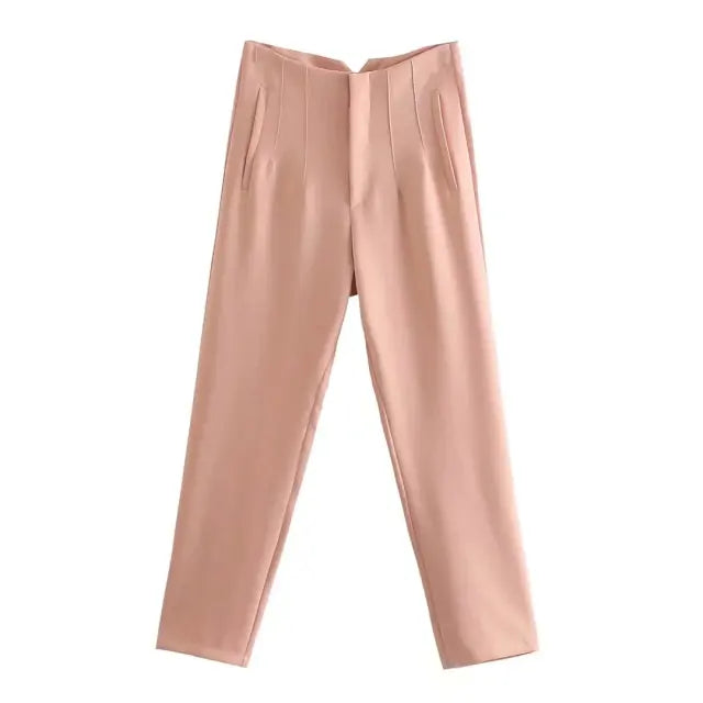 Pantalones de mujer cintura alta de pinza - High Trend Coture