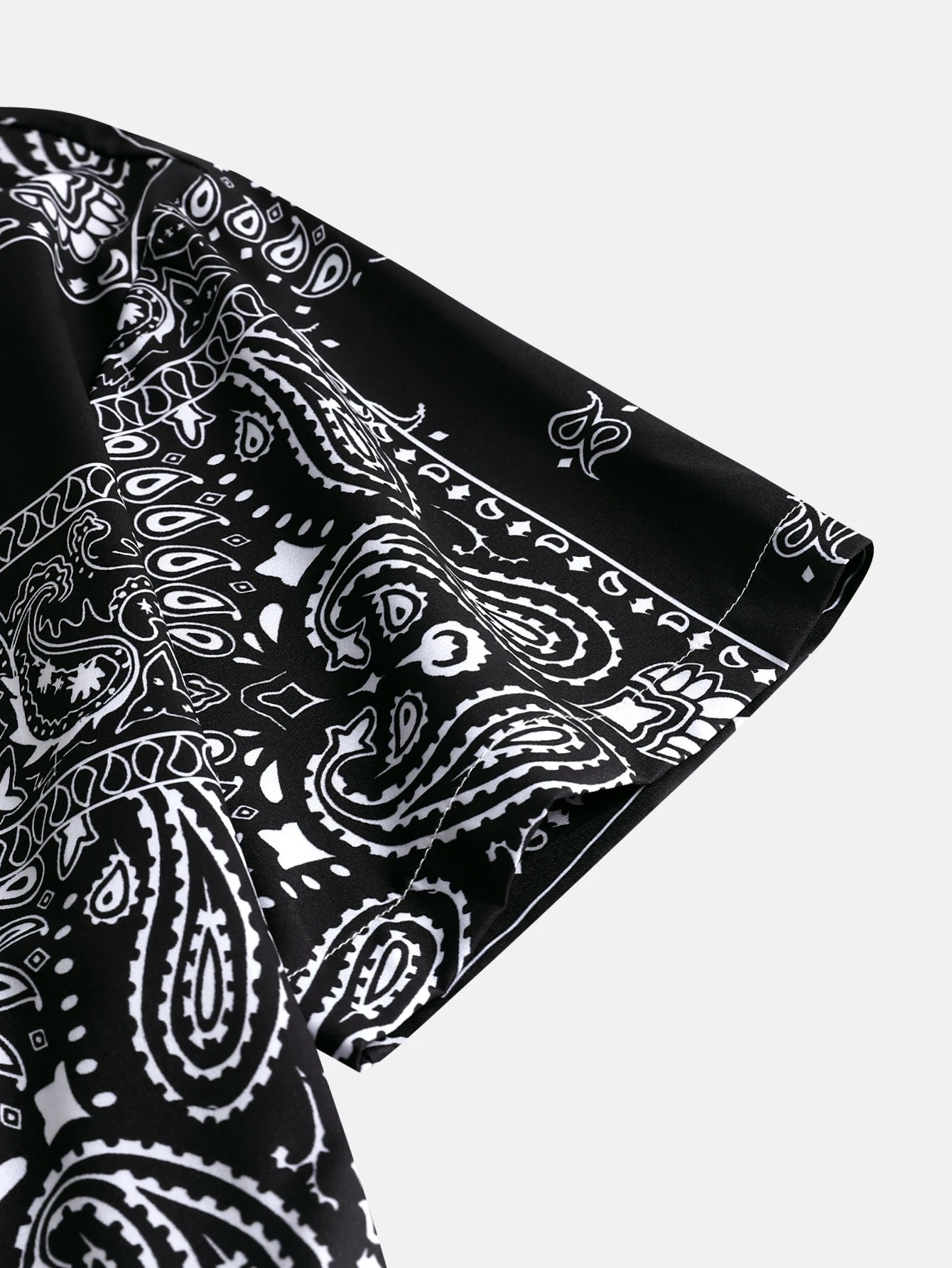 Camisa de Manga Corta de Hombre con Estampado Paisley Casual - High Trend Coture