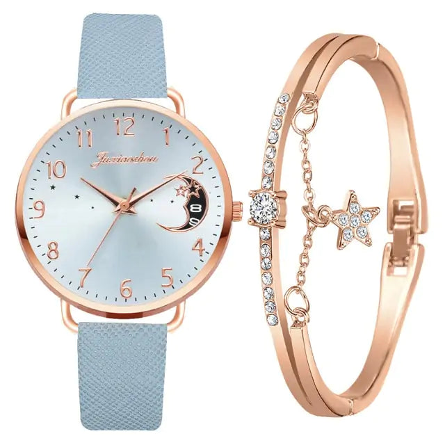 Moon Numbers Bracelet Watches Set - High Trend Coture