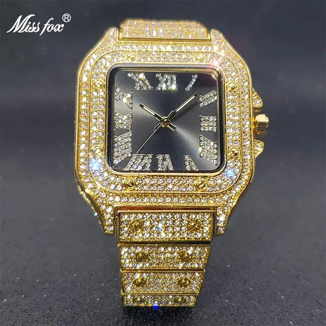 Ice Out Diamond Square Watch - High Trend Coture