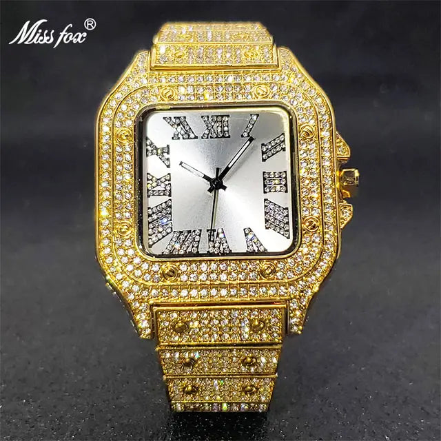 Ice Out Diamond Square Watch - High Trend Coture