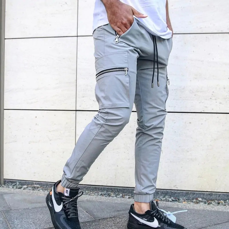 Pantalones Cargo Hombre con Cremallera Lateral - High Trend Coture