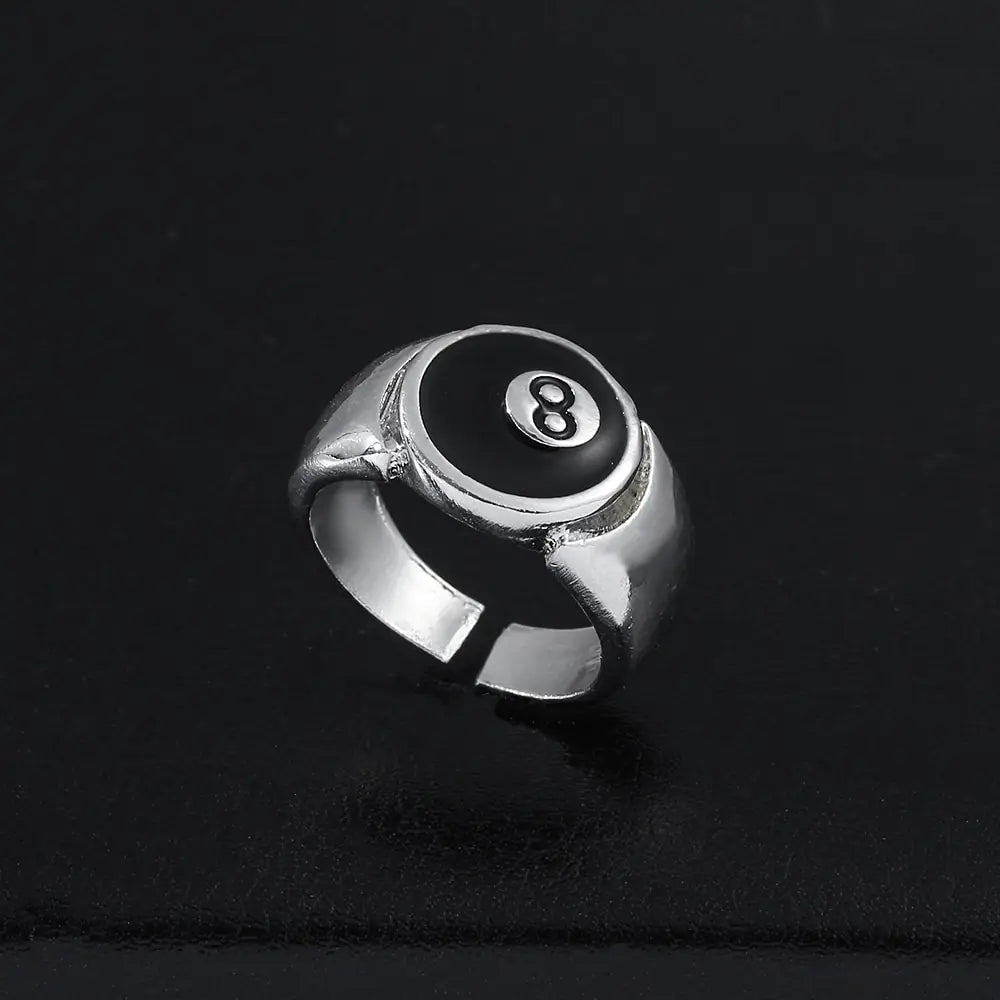 Billiard Number 8 Opening Adjustable Ring - High Trend Coture