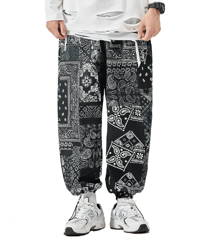 Pantalón Holgado de Hombre con Estampado de Cachemira - High Trend Coture