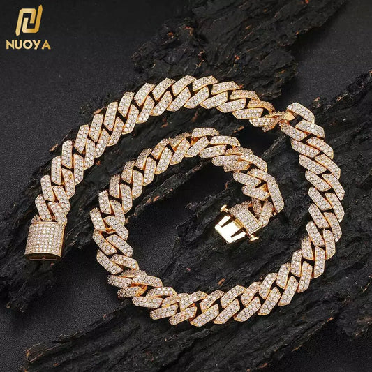 Gold Plated Iced Out Chain for Men and Women Cuban Chain Necklace - High Trend Coture