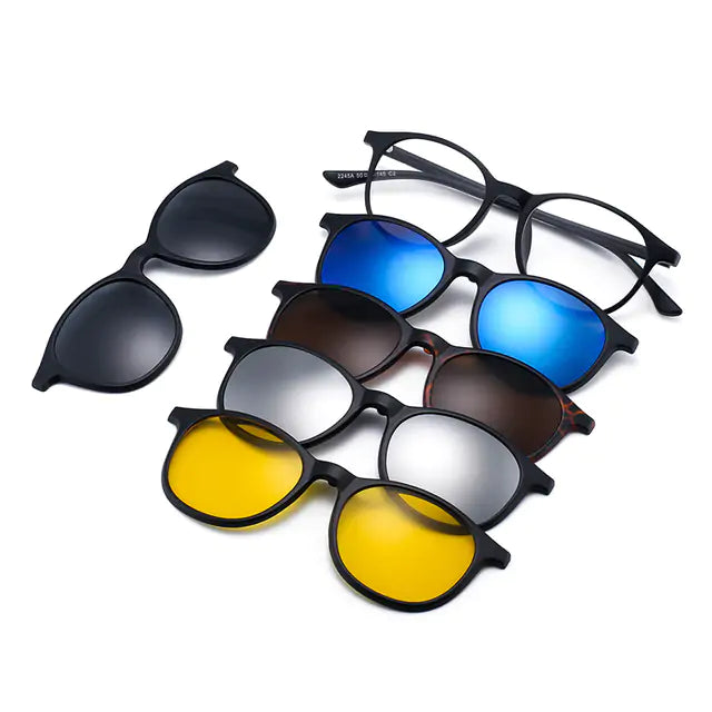 5PCS Magnetic Polarized Clip On Sunglasses - High Trend Coture