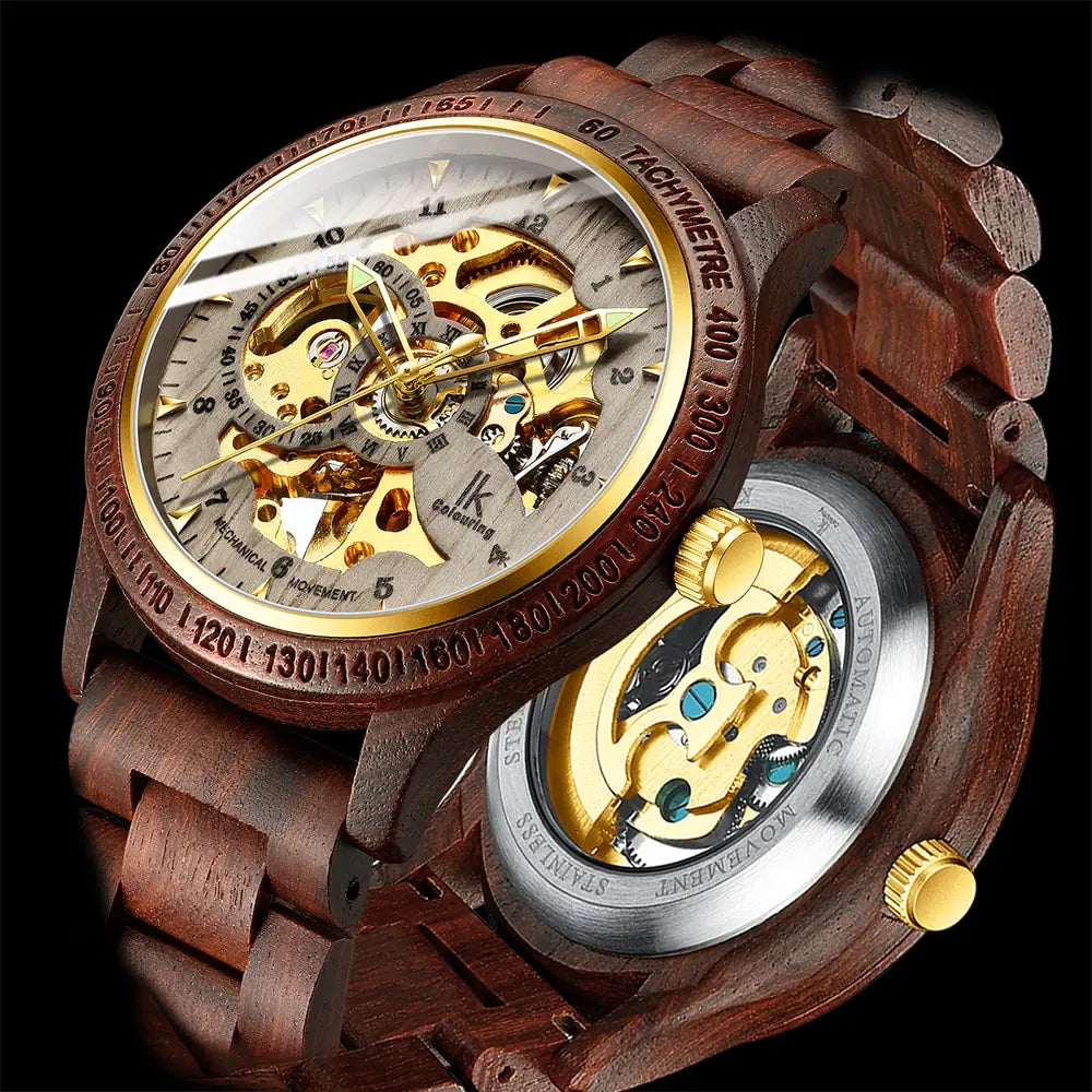 Classic Wooden Men's Mechanical Watch - High Trend Coture