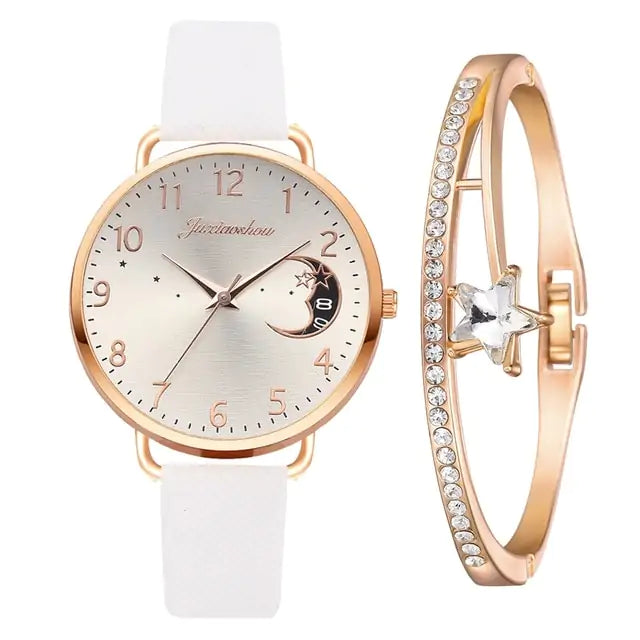 Moon Numbers Bracelet Watches Set - High Trend Coture