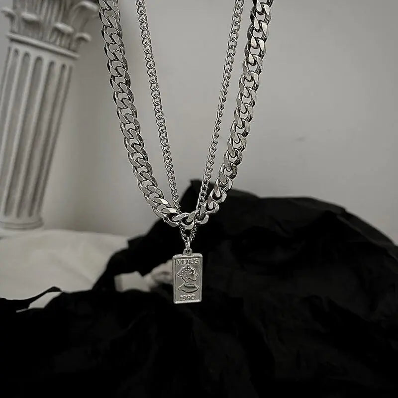 Double Layer Cuban Chain Necklace - High Trend Coture