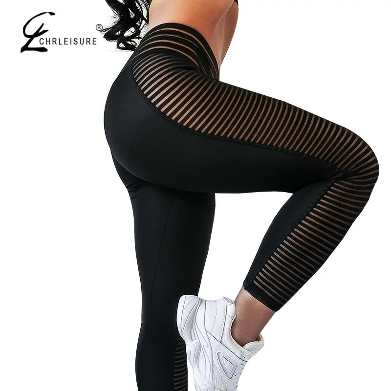 Leggings con Detalles Transparentes de Malla - High Trend Coture