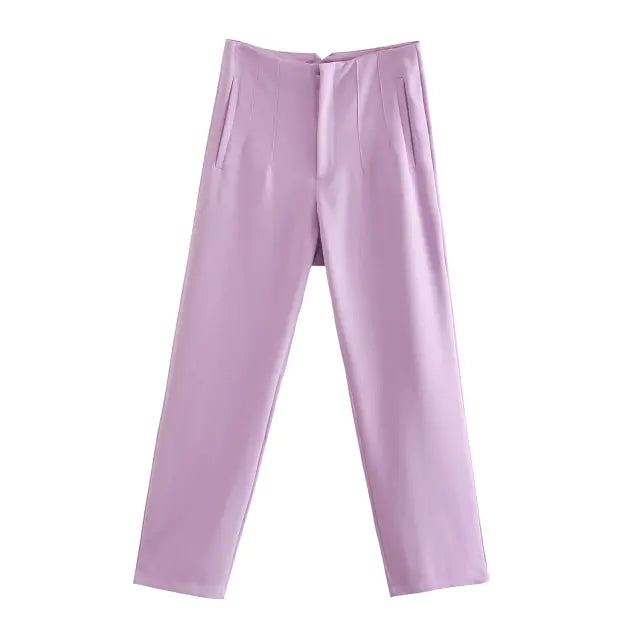 Pantalones de mujer cintura alta de pinza - High Trend Coture