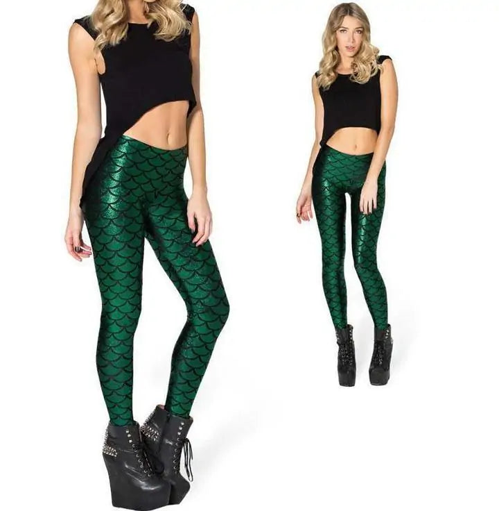 Leggings Compresivos Holográficos Estilo Sirena - High Trend Coture