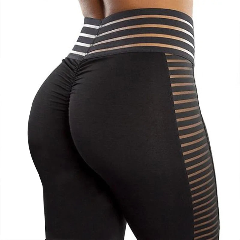 Leggings con Detalles Transparentes de Malla - High Trend Coture