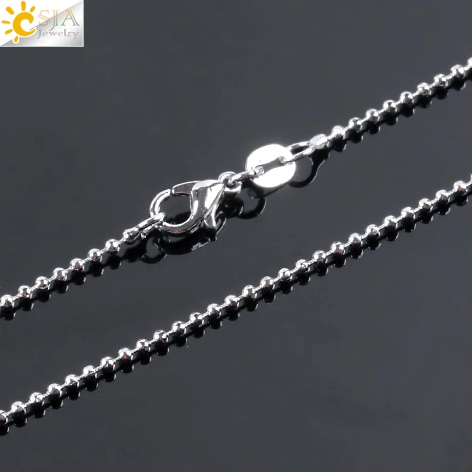 Cat Shape Natural Stone Necklaces With Beads Chain - High Trend Coture